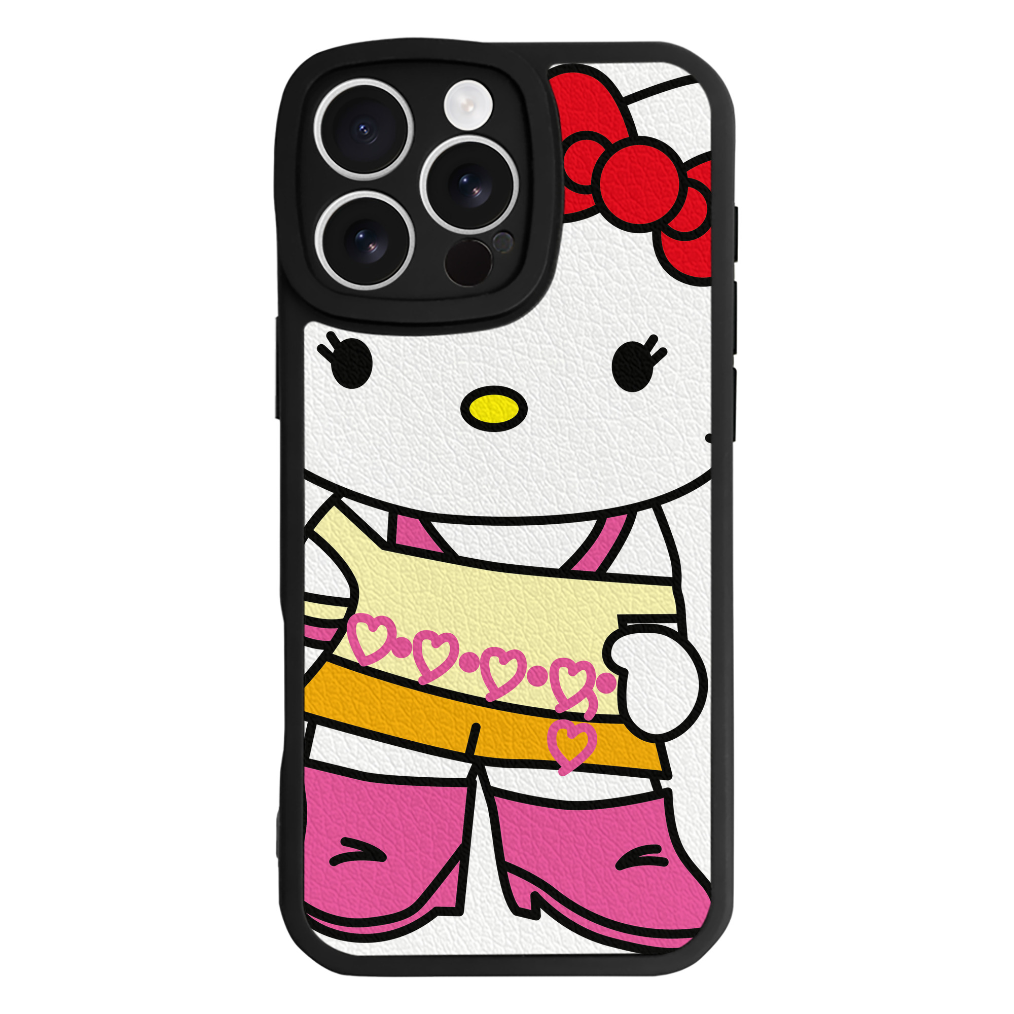 （画像用） Hello Kitty ハローキティ 【iPhone 16シリーズ対応】シリコンスマホケース（レザー調） 材質：シリコン